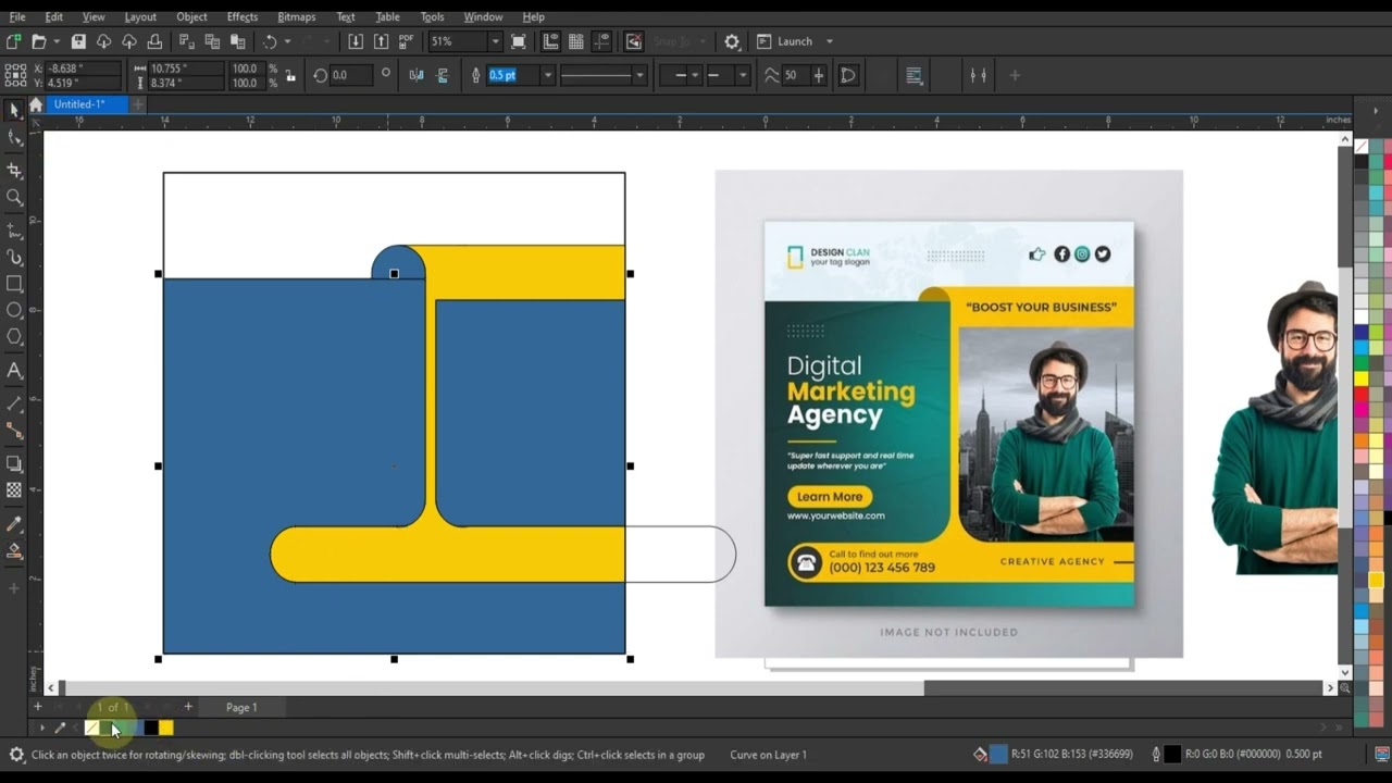 Social Media Ads Design Tutorial – Learn corelDRAW with Ahsan Sabri