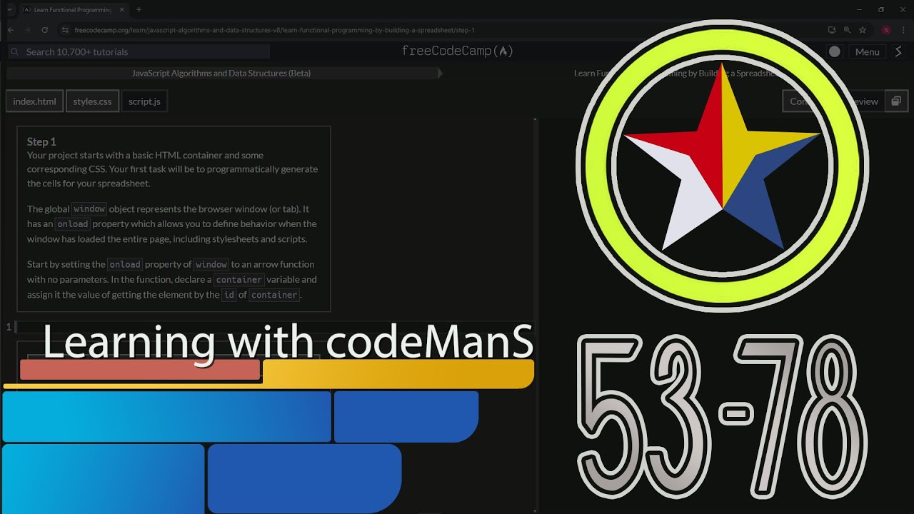 Learn Functional Programming by Building a Spreadsheet: Step 53-78 | freeCodeCamp | JavaScript