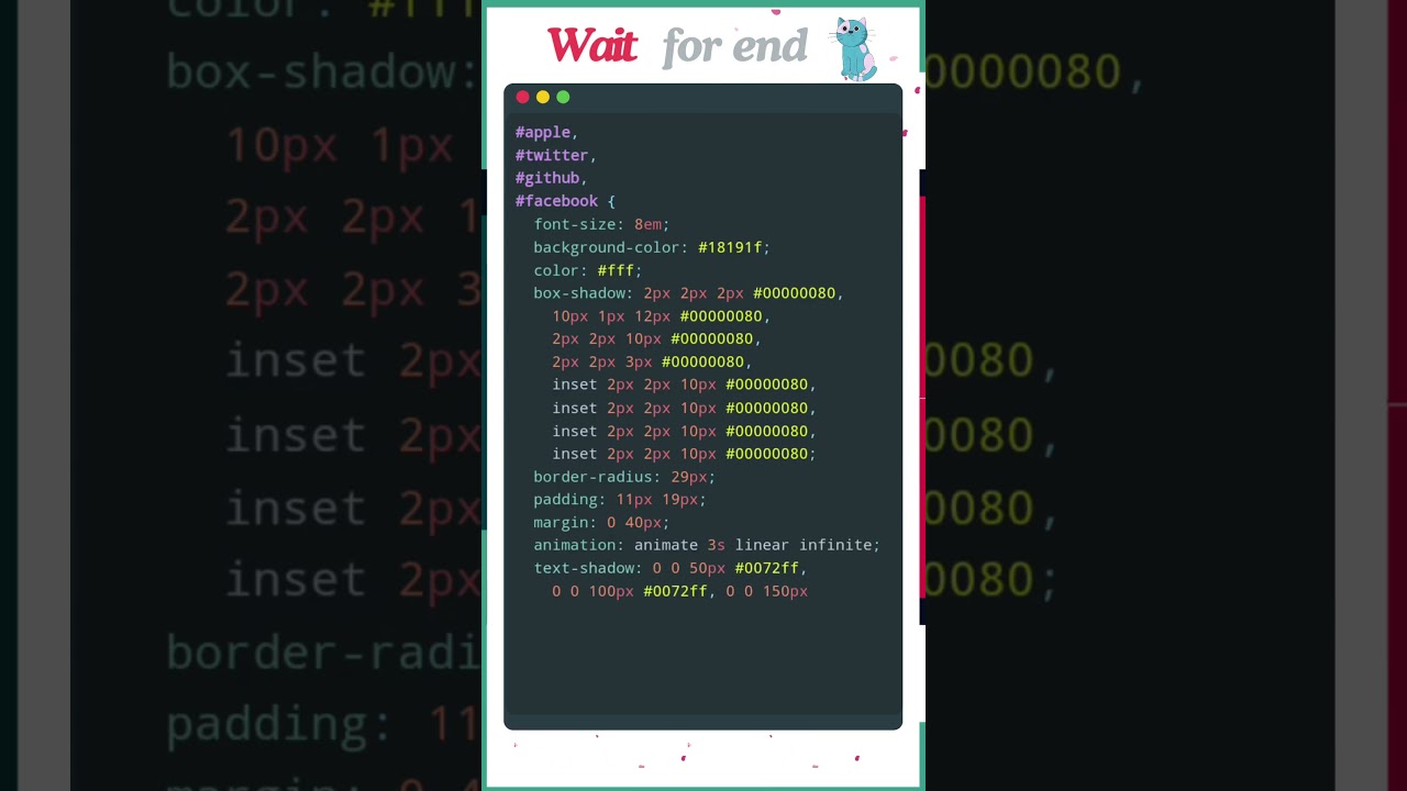 ASMR Coding Tutorial #6: Create Neon Social Icons – Relaxing Coding Sounds #asmr #neonbutton
