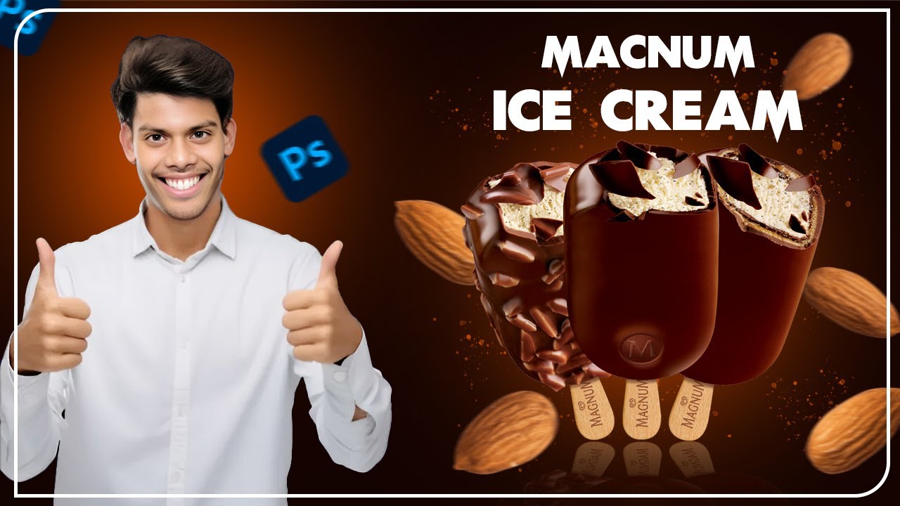 Learn icecream poster design| Learn ice cream  Graphic Designs|Learn Photoshop Tutorial | HINDI