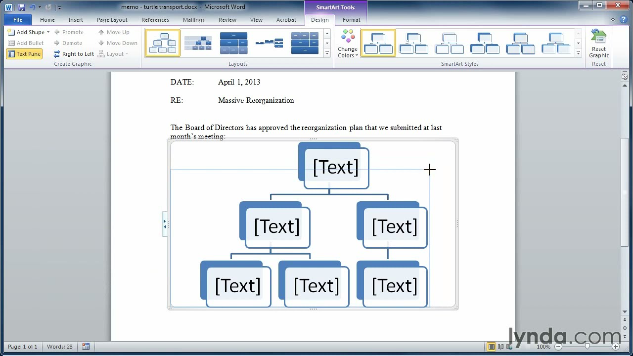 Word Tutorial – Working with SmartArt