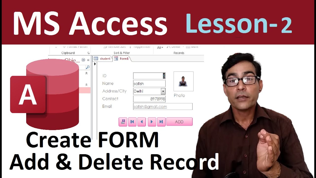 Create Form in MS Access | MS Access tutorial for beginners | learn access from starting (CC)