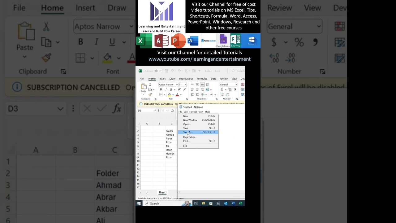 Create Folders Directly from List in MS Excel | Excel Tricks #Shorts #exceltips #folders