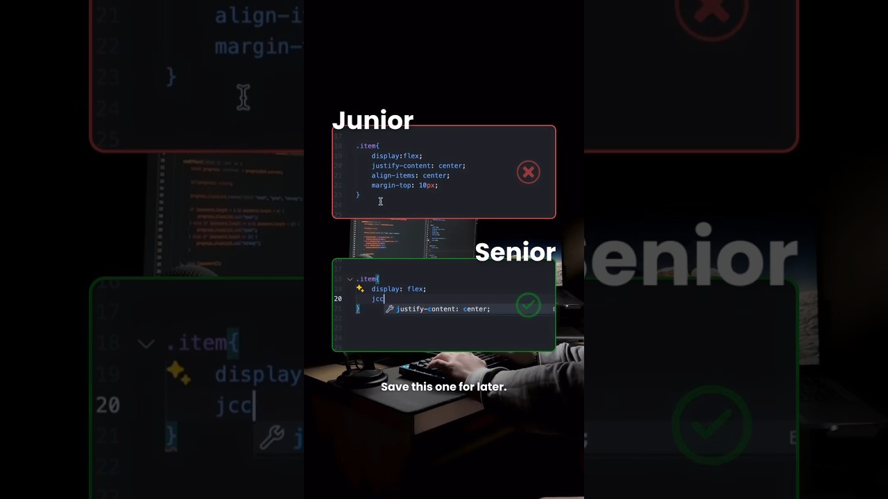 Junior Vs Senior Fronted developer.. #programming #javascript #html #css #html5 #coding #webdesign .