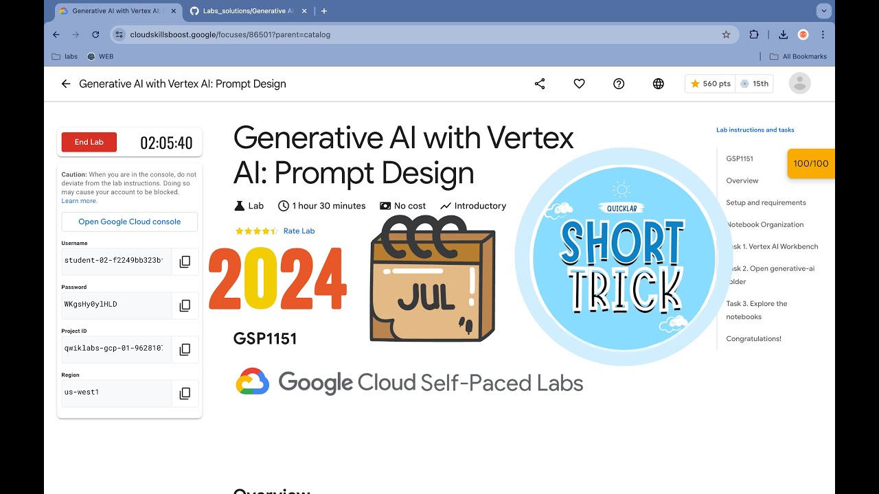 [2024] Generative AI with Vertex AI: Prompt Design|| #qwiklabs || #GSP1151 ||  [With Explanation🗣️]