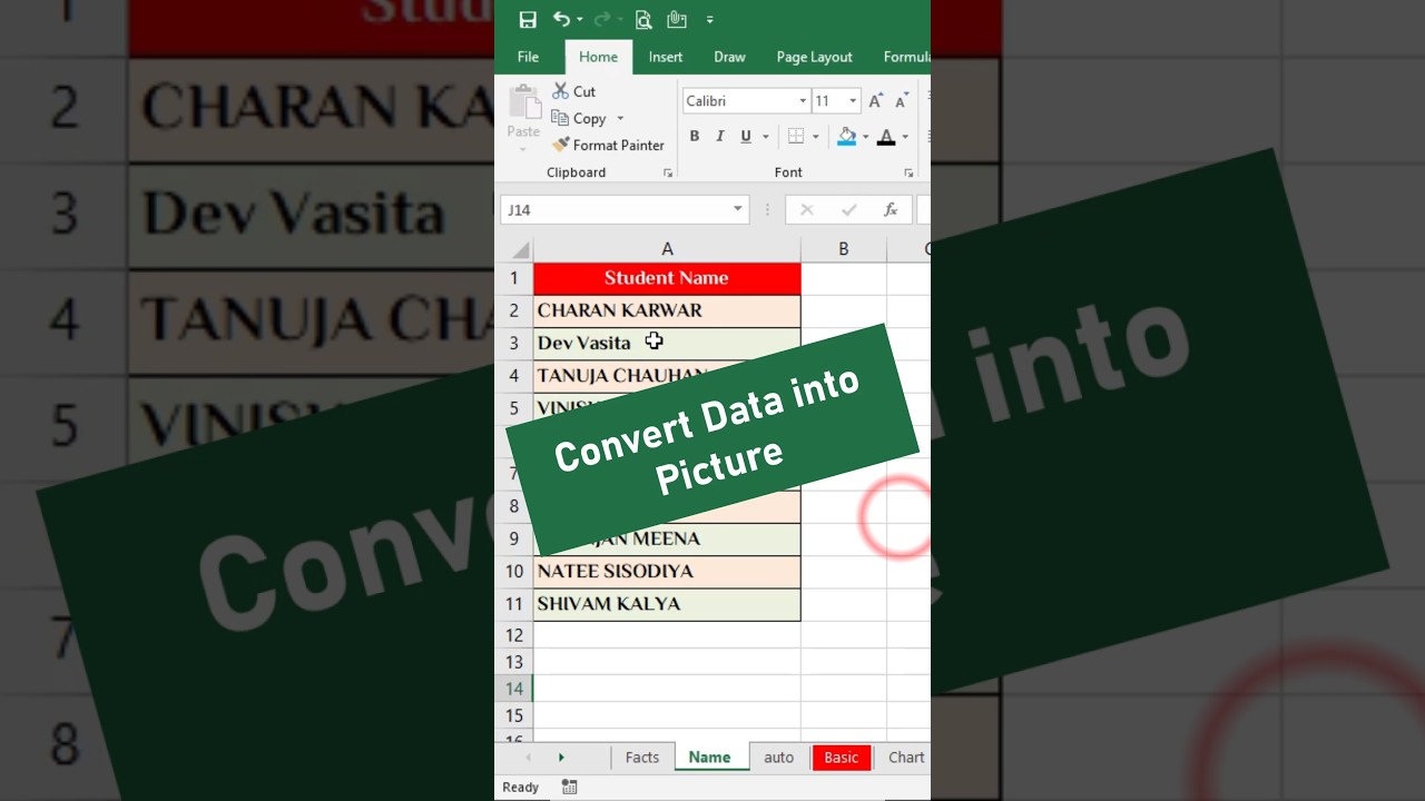 How to Convert Data to Pictures in Excel #excel