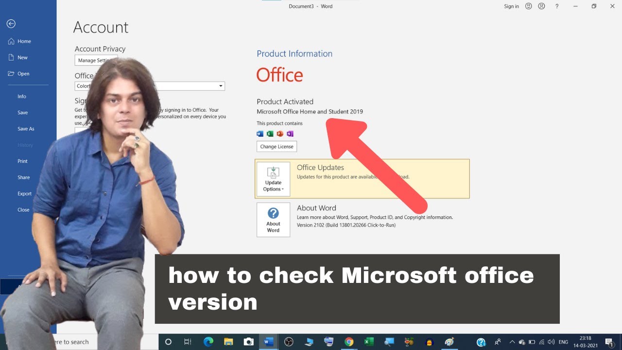 how to check ms office version |   how to check Microsoft office version