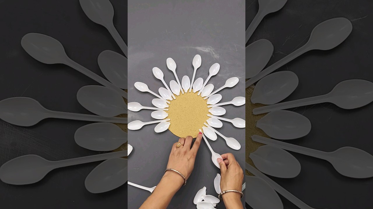 its beautiful waste plastic spoons wall hanging ideas #shorts #art #diy #craft #handmade