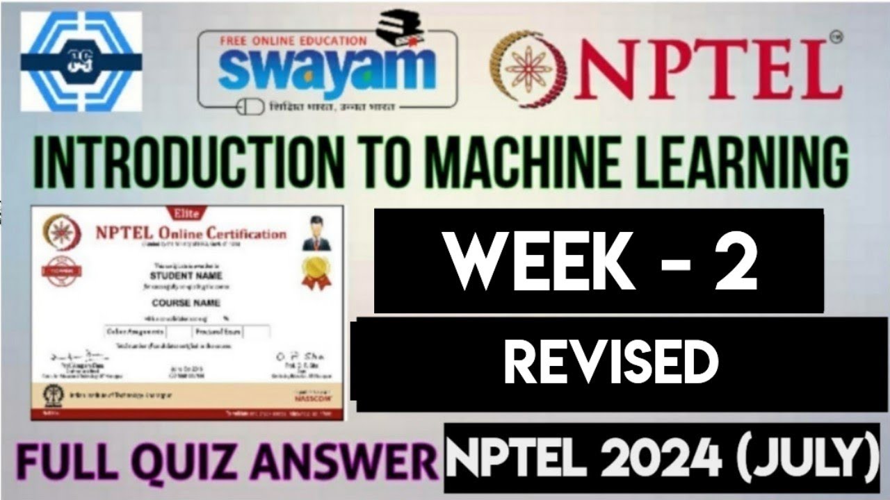 Introduction To Machine Learning – Week 2 Answers Solution 2024 (July) | NPTEL | Revised
