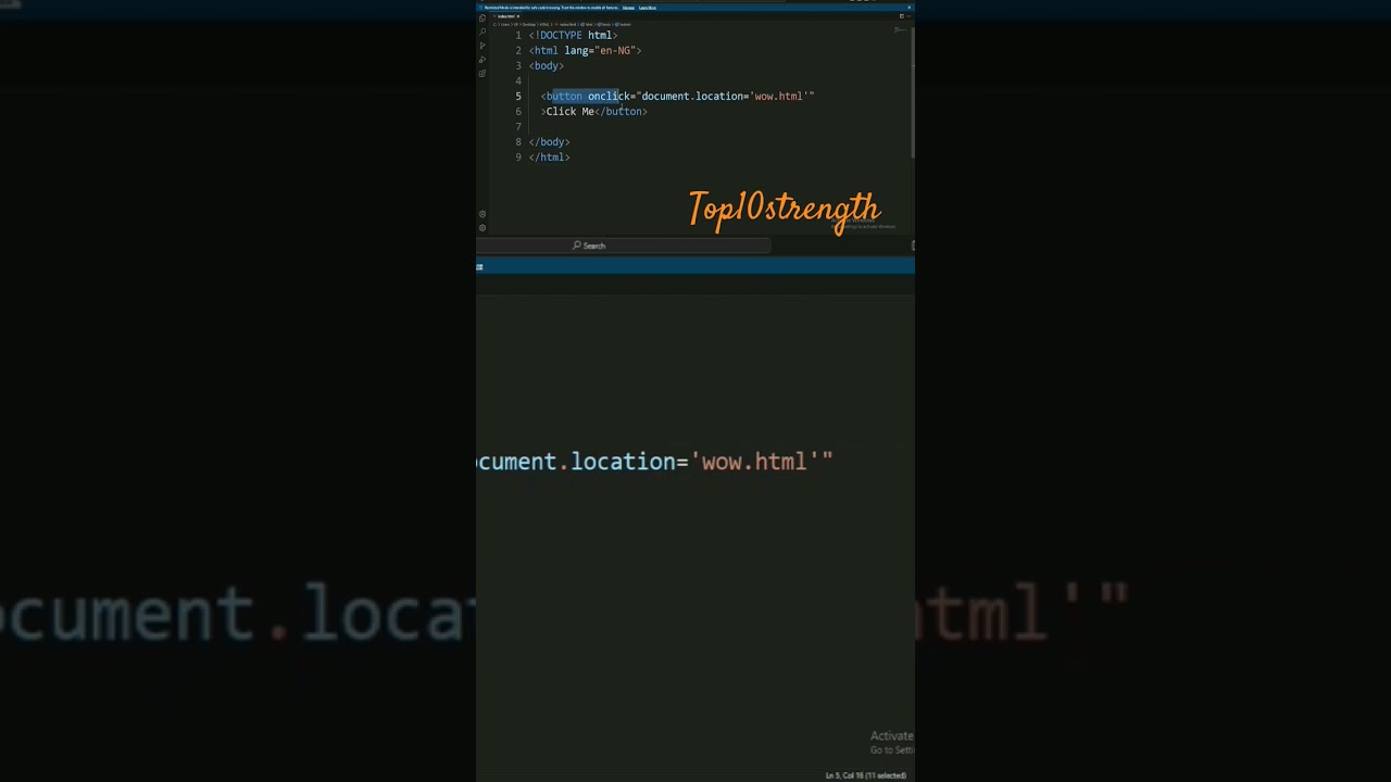 HTML CSS & JavaScript Button as a Link Element Property #html #css #javascript  #shorts