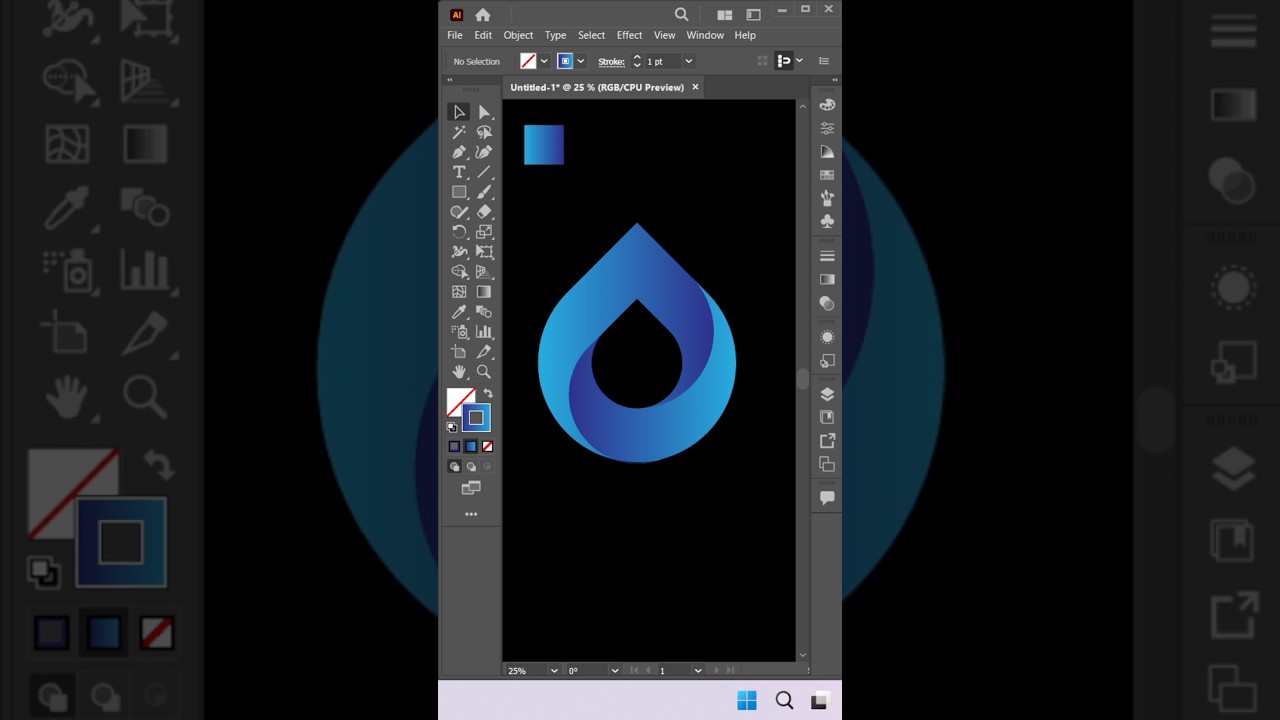 Easily Make a Water Drop Logo in illustrator #shorts