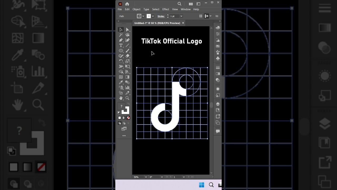 Easily Make TikTok‌ Logo in illustrator #shorts