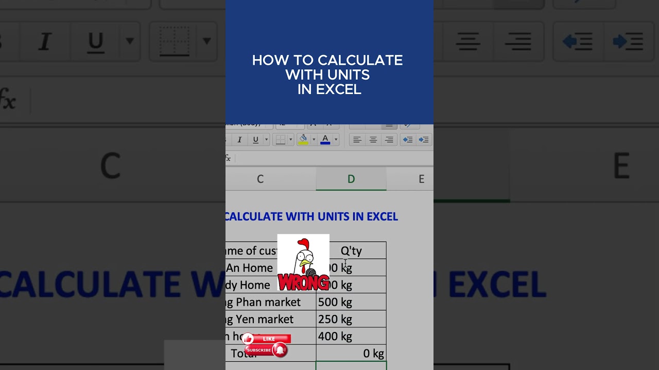 How to calculate with units in excel | Excel tips | Excel learning.