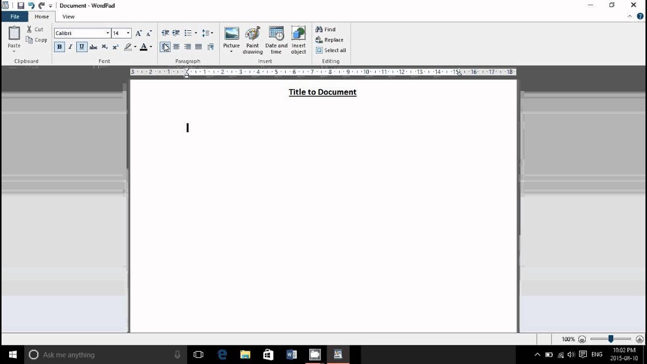 Windows 10 Tips and tricks Basic word processor to write letters and simple documents Wordpad