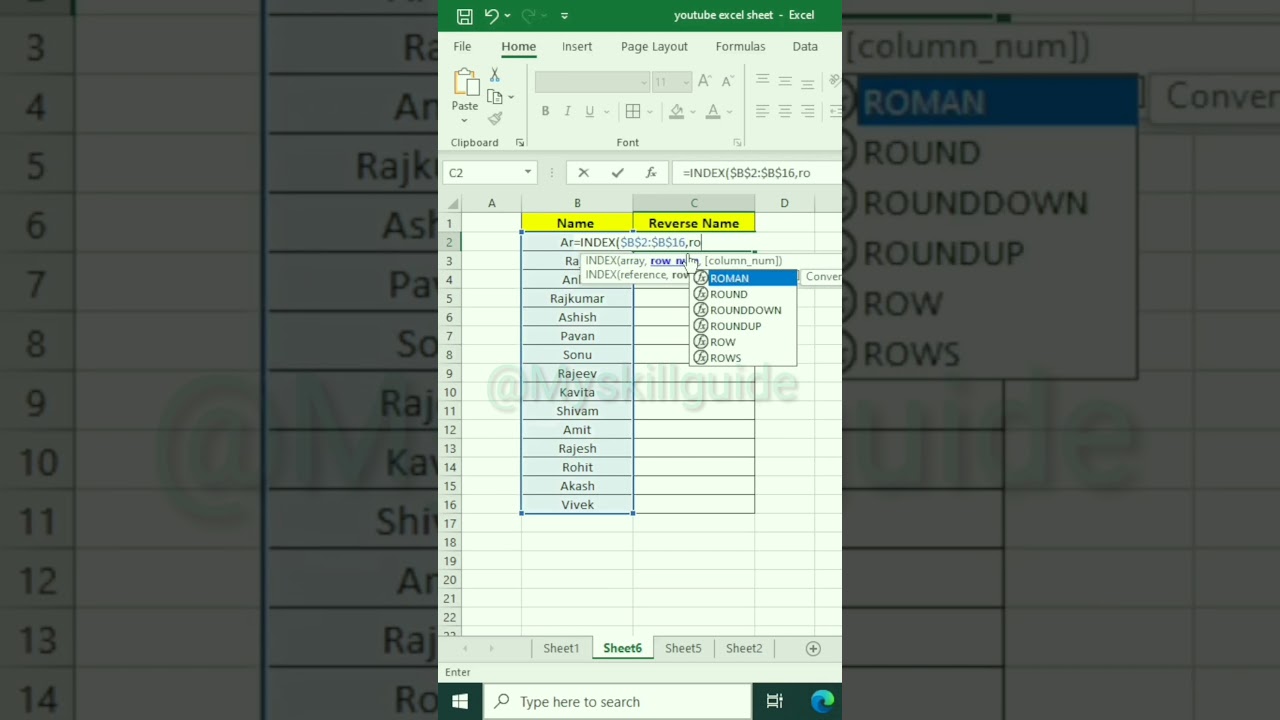 Reverse Names In Excel 😍 | MS Excel Formula💯 #shorts #excel #reverse #exceltricks #msexcel #bytetech