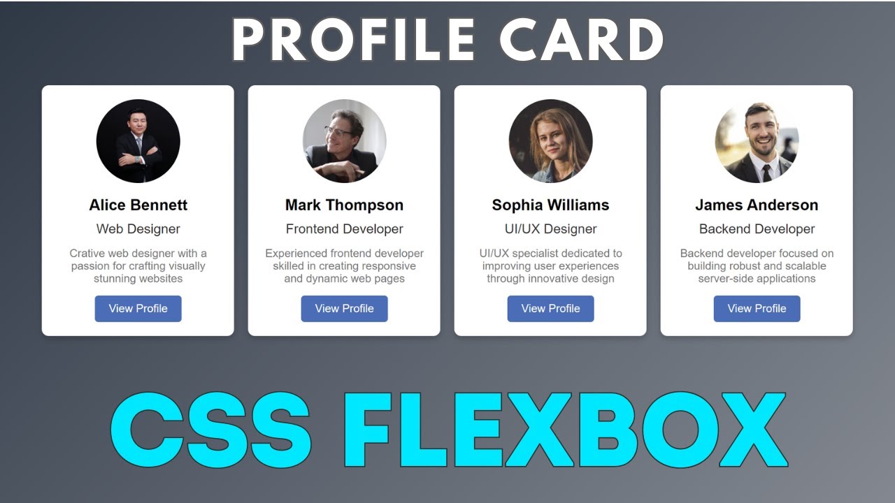 Profile Card Design HTML CSS | Web Design Tutorial For Beginners