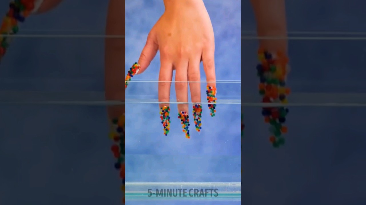 Super simple rainbow crafts 🥳 #diy #howto #5minutecrafts #crafts #nails