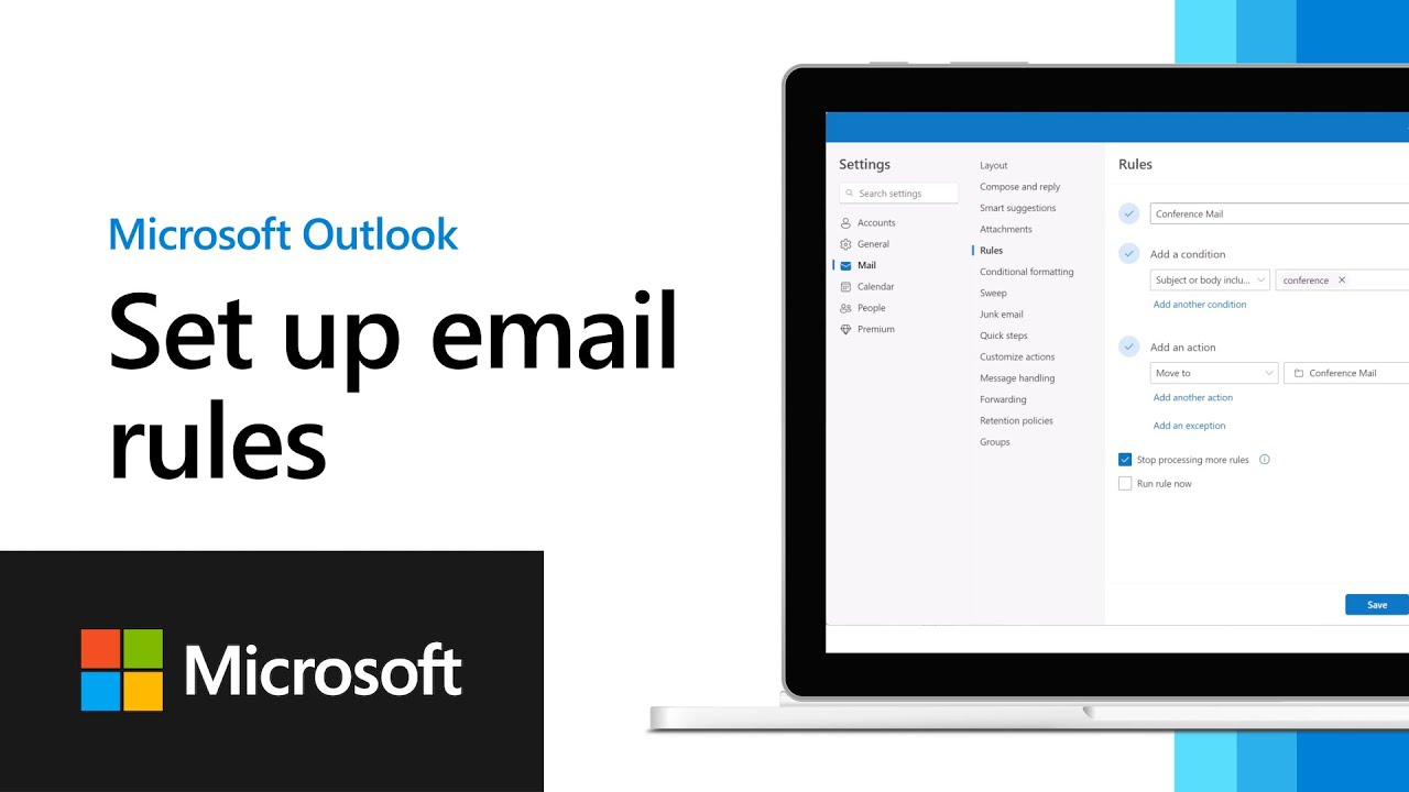 How to set up email rules – New Outlook for Windows