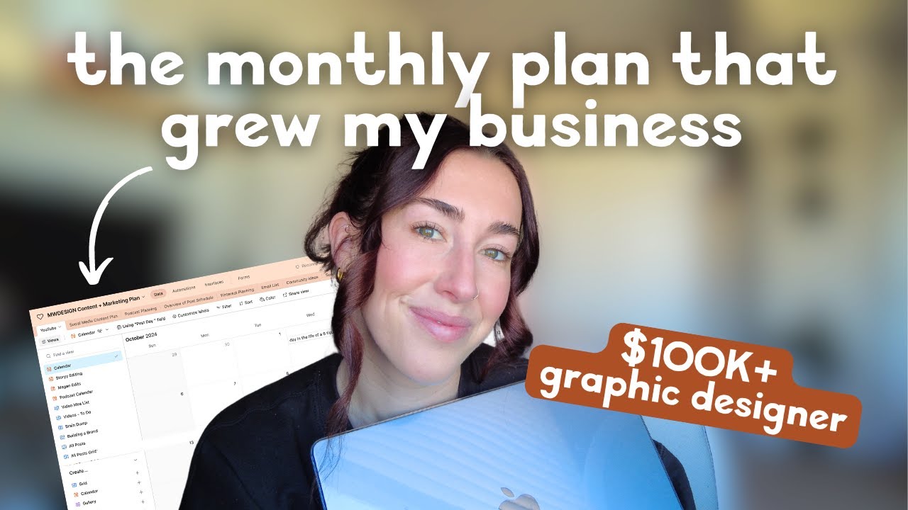The monthly plan I use to GROW my graphic design business ($100K+)