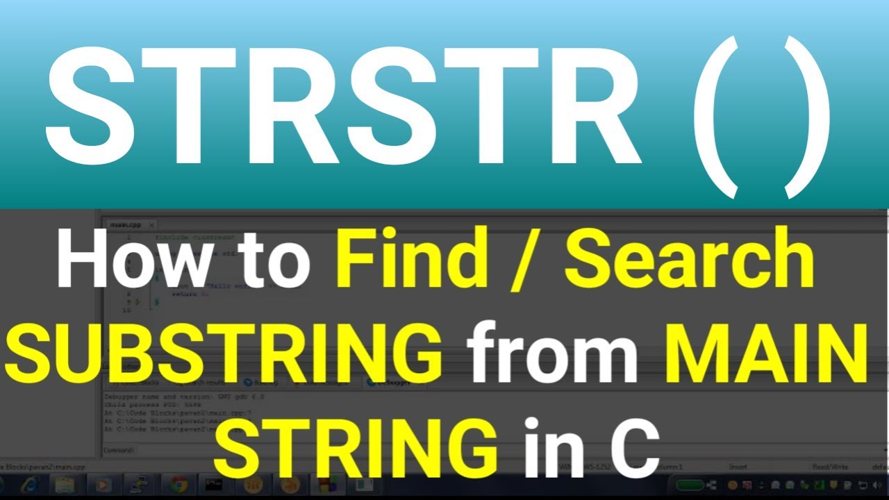 STRSTR() Function in C Programming | How to Find Substring in String – Learn Programming Yourself