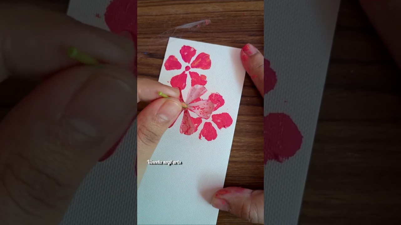 Diy bookmark🌸#shorts #bookmark #art #diy #craft #flowercraft #shortsfeed #bookmarkpainting #ytshorts