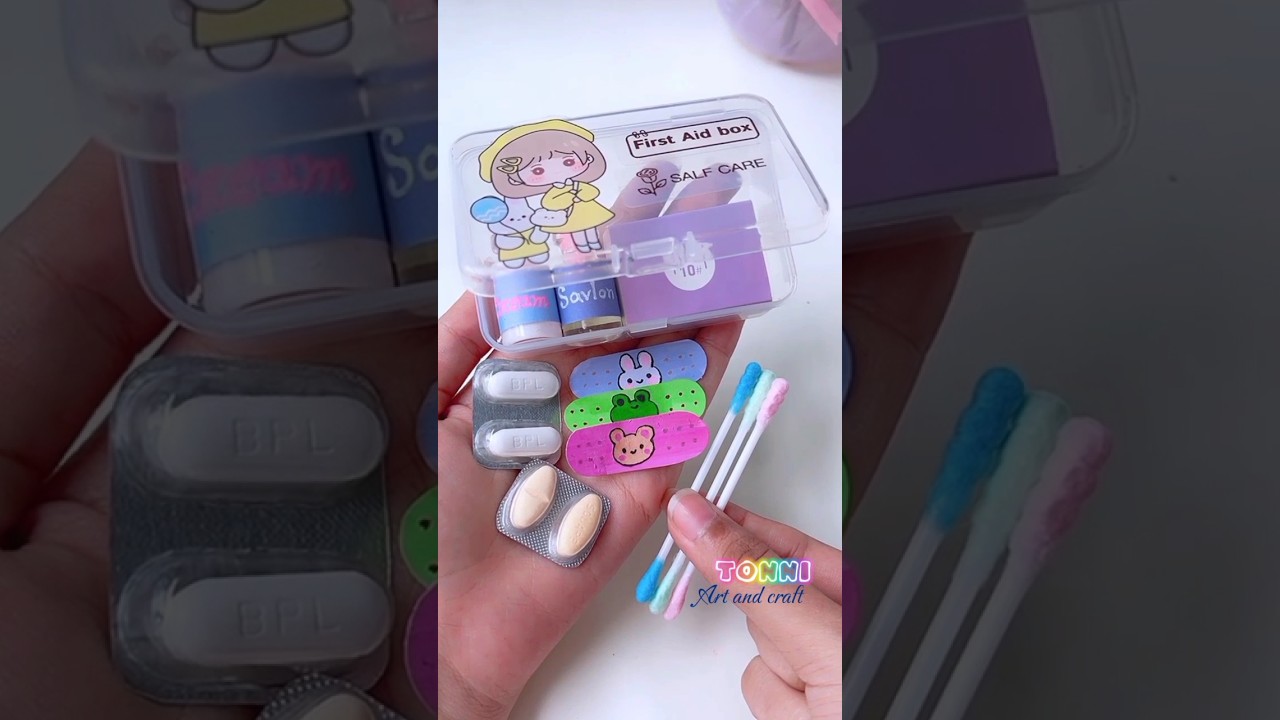 🩹⛑️Mini First Aid box for school and troubling #shorts #tonniartandcraft  #craft #love #