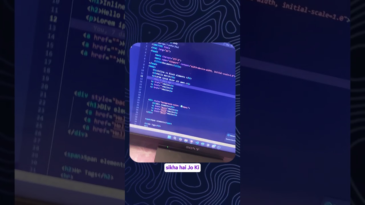Learning web Development Day – 03 || Mern Stack || Web Developer ||  #computer #windows  #developer