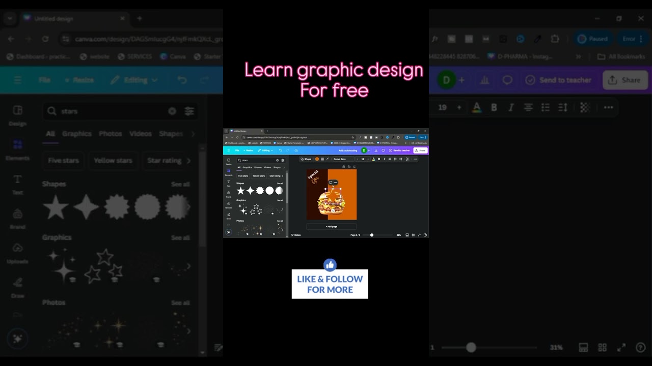 Learn GraphicDesign | canva | Tutorial For biginner Learn graphic Design For Biginner.