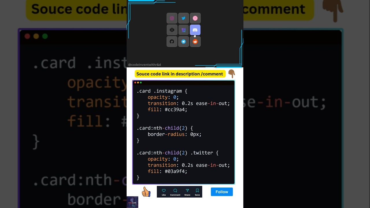 Create Animated Social Media Button On Hover using HTML CSS #coding #webdevelopment