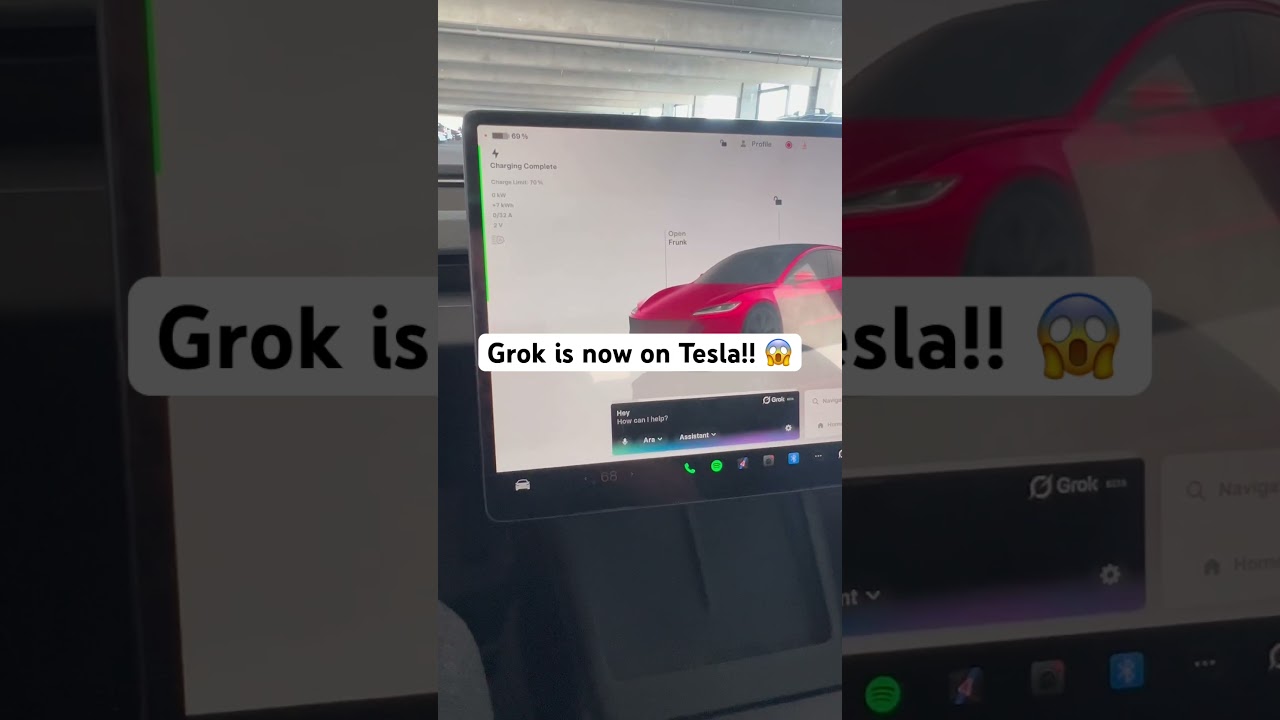 Grok is now integrated with Tesla!! 😱#tesla #model3 #grok #grok4 #xai