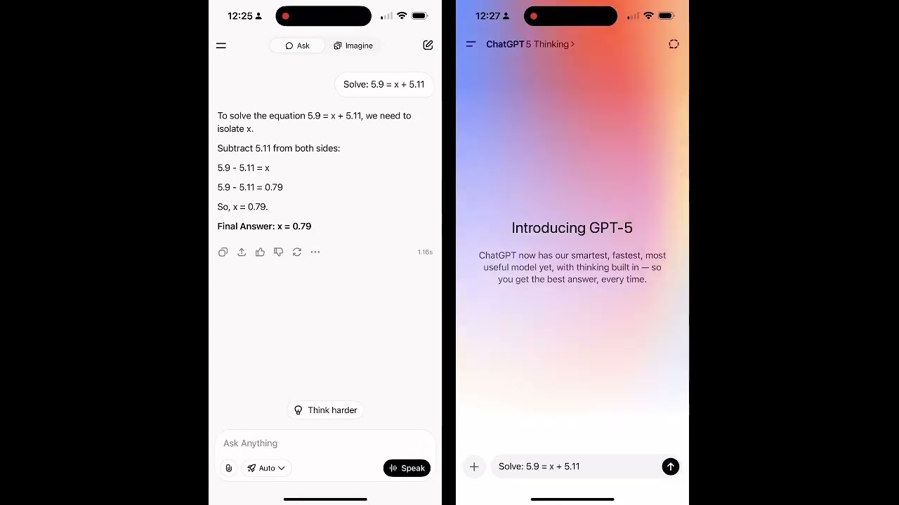 Grok 4 vs GPT-5   .   It’s not even close. #ios #gpt4 #shortsfeed