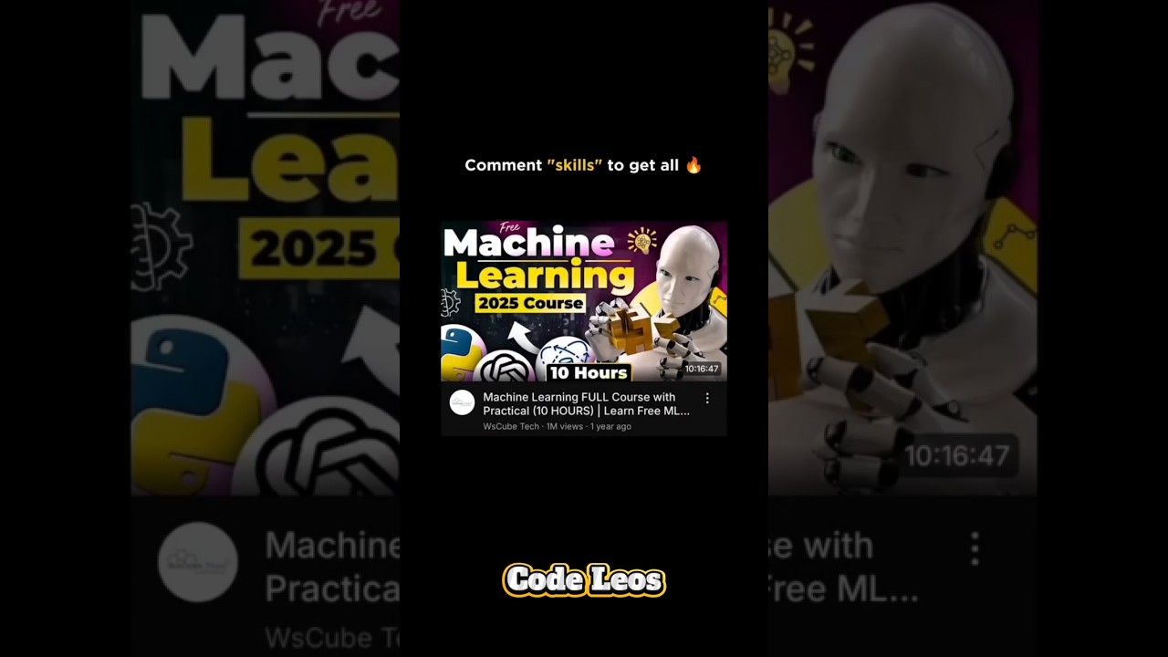 Machine Learning Full Course 🔥💻 #shorts #machinelearning #coding #students #skills #study #ytshorts