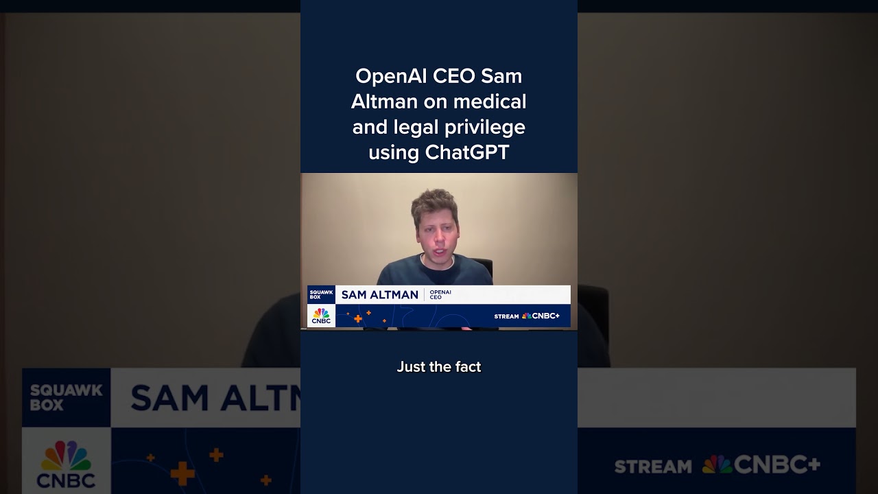 OpenAI CEO Sam Altman on medical and legal privilege using ChatGPT
