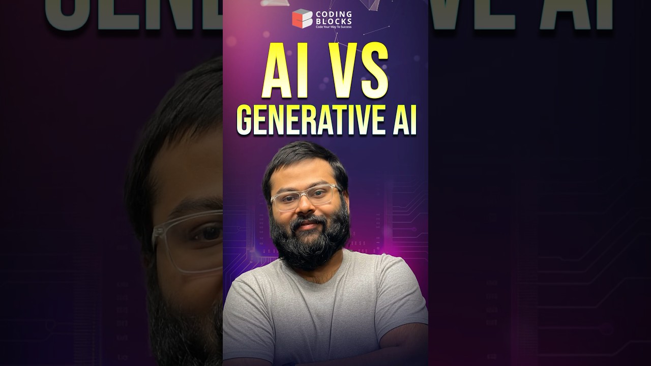 Difference between AI and Generative AI: Explained by Abhijeet Bhaiya! #code #codingblocks #ai