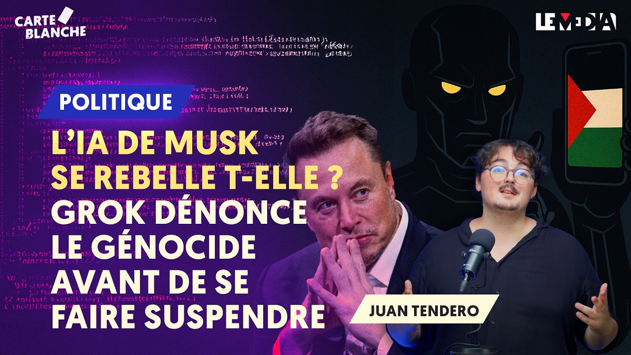 L’IA DE MUSK SE REBELLE ? GROK DÉNONCE LE GÉNOCIDE EN PALESTINE AVANT DE SE FAIRE SUSPENDRE