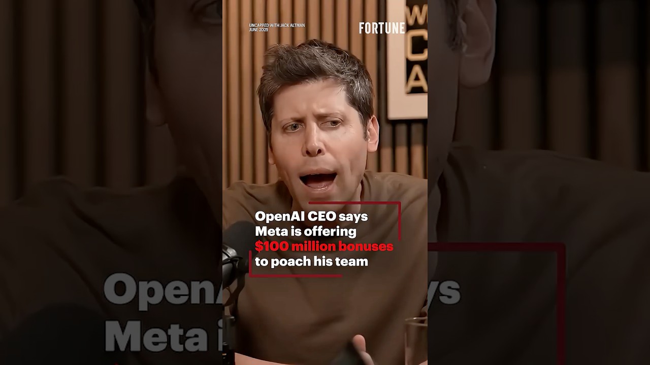 OpenAI CEO says Meta is offering $100 million bonuses to poach his team #BigTech #Talent