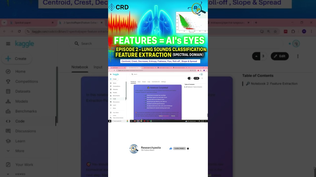 Spectral Roll-off: Asthma vs Pneumonia Energy Spread Using Python #ai #machinelearning #shorts