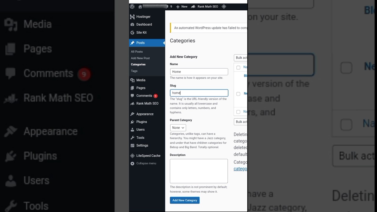 How to create category in WordPress site| #wordpress #blogging #bloggingtipsforbeginners