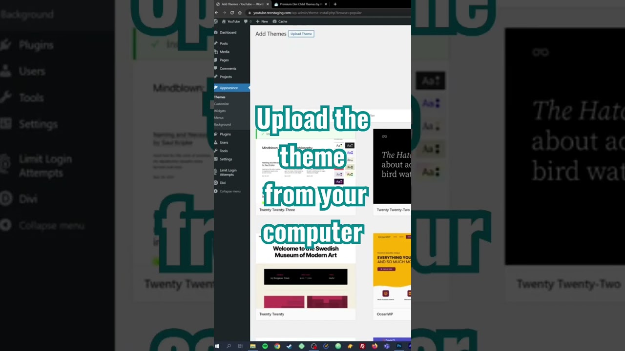 Install a child theme in WordPress