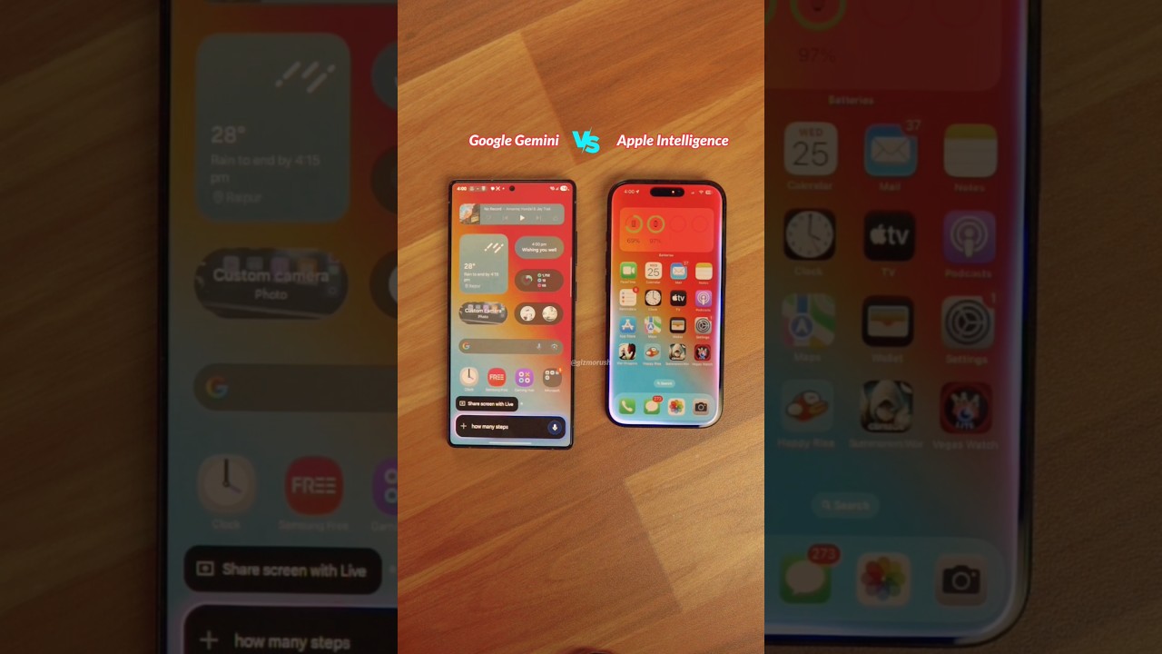Google Gemini AI Vs Apple Intelligence Ft. Samsung S25 Ultra Vs iPhone 16 Pro