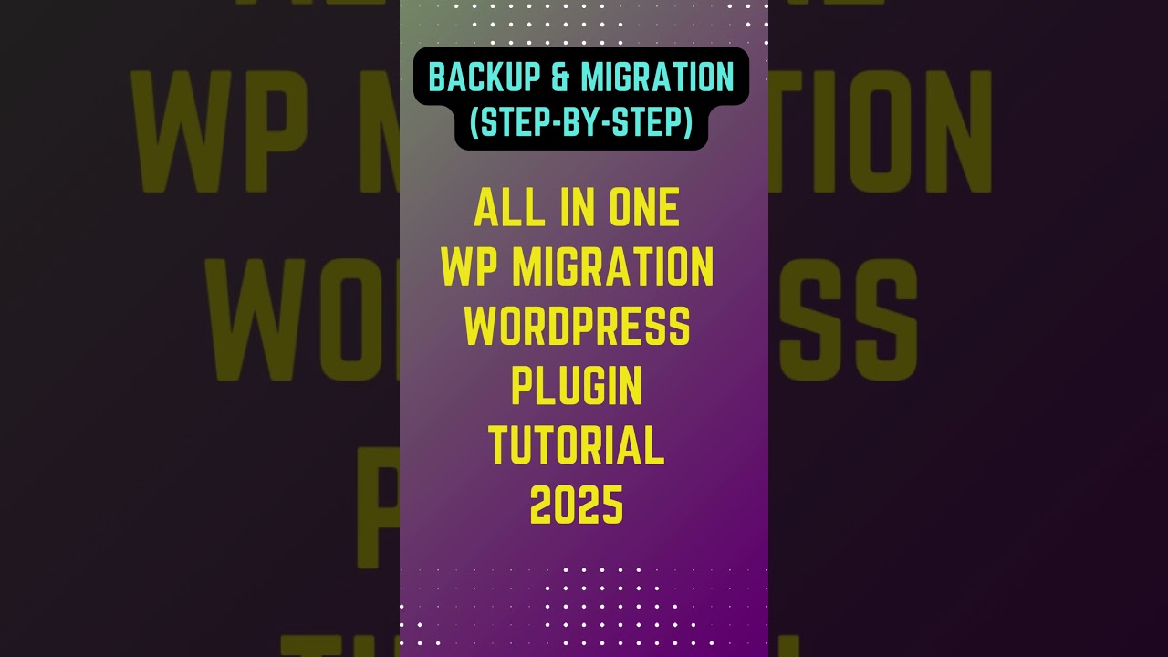 All-in-One WP Migration WordPress plugin |  Backup and Migration.