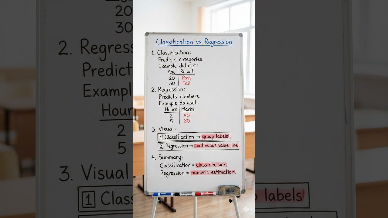 Classification vs Regression | Simple Machine Learning Explanation for Beginners