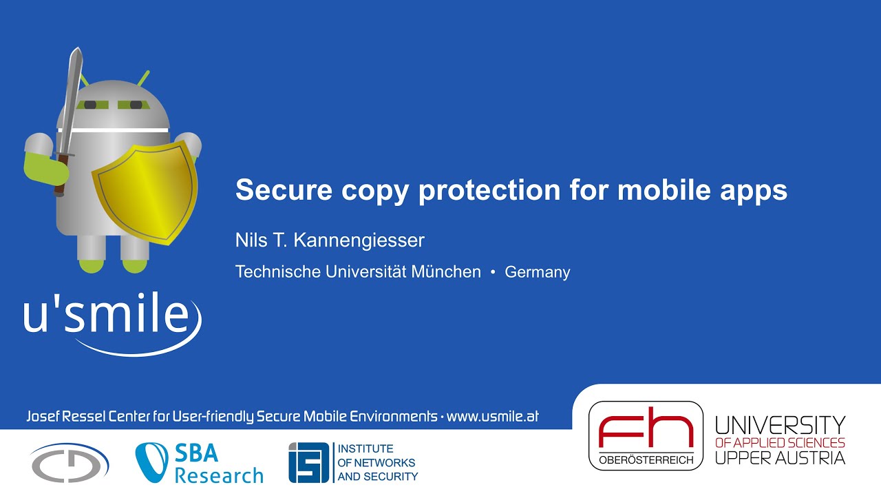 Secure copy protection for mobile apps (by Nils T. Kannengiesser)