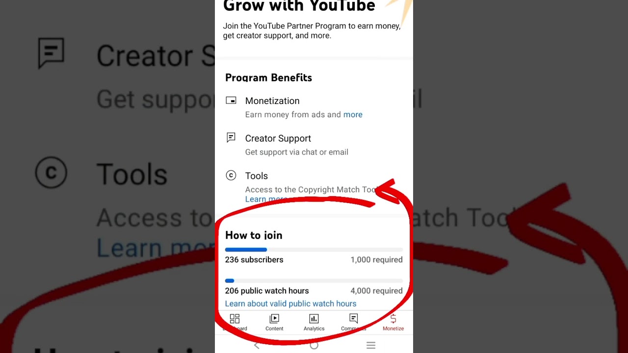 Monetization tab is now available on YouTube studio in mobiles #youtubeshorts #youtubeupdate