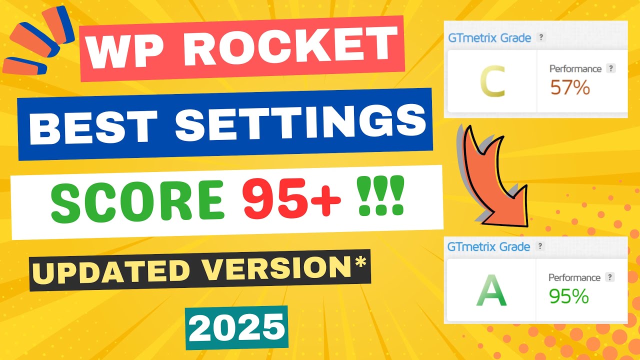 WP Rocket WordPress Plugin Tutorial 2025 – Best Settings to Get 95+ Performance!!! (LIVE PROOF)