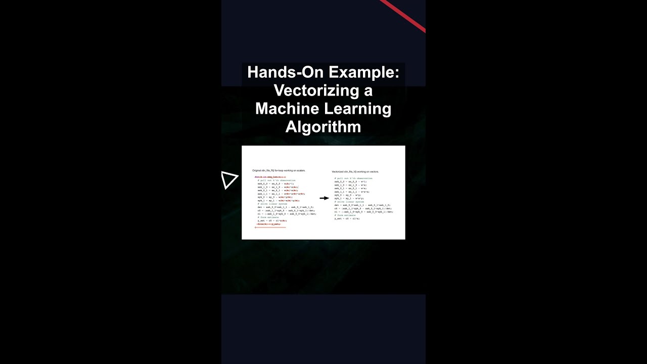 Hands-On Example: Vectorizing a Machine Learning Algorithm #ai #artificialintelligence Handson