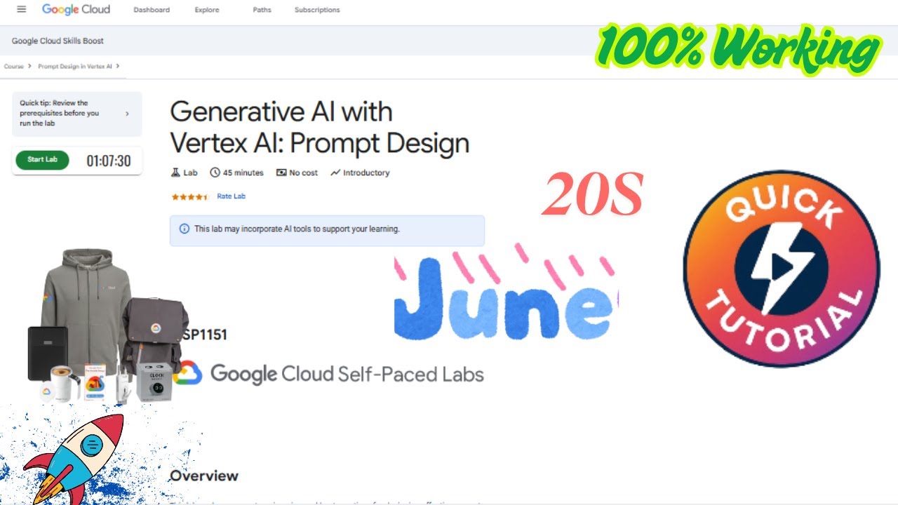 [JUNE] Generative AI with Vertex AI: Prompt Design #GSP1151 #qwiklabs #arcade