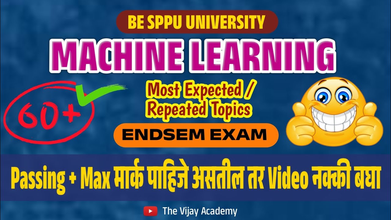 Machine learning Most Important Topics/Questions | ML ENDSEM | BE Comp | SPPU | 60+ Marks