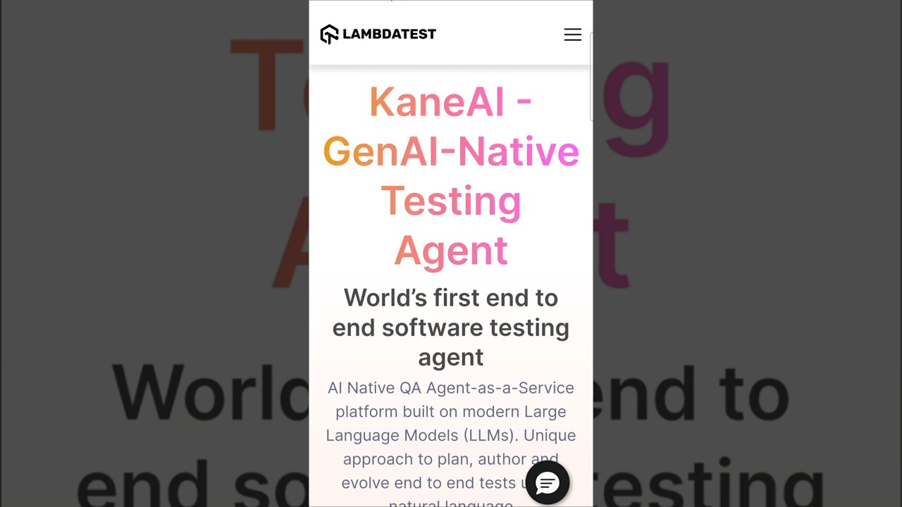 TestAutomation AI tool- KANE AI- -#aitools #testingtools #aitool #generativeai #testautomationtools