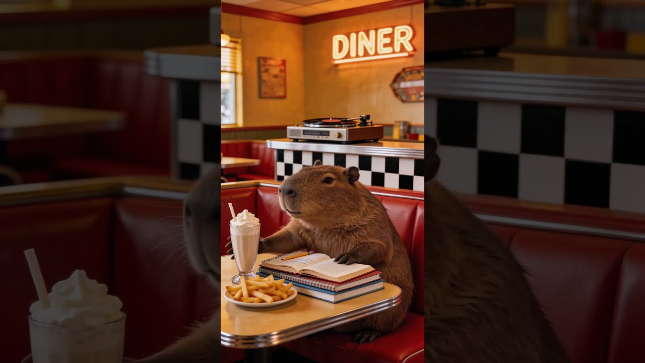 STUDY TIME #lofi #ai #satisfying #capybara #jazz #music #viral